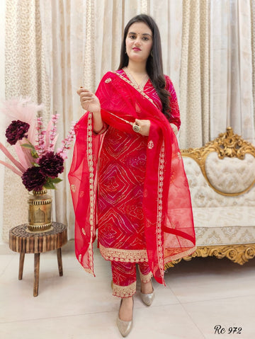 heavy premium fully handwork kurtipant and dupatta