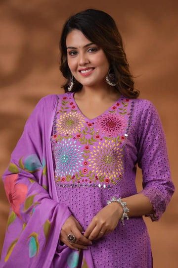 Eembroidery cotton kurta  pant