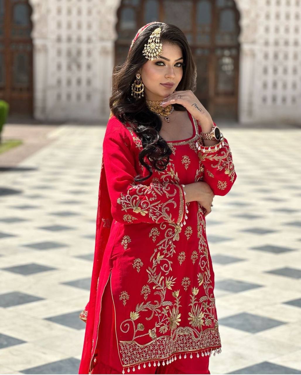 Embroidered Suit & Sharara