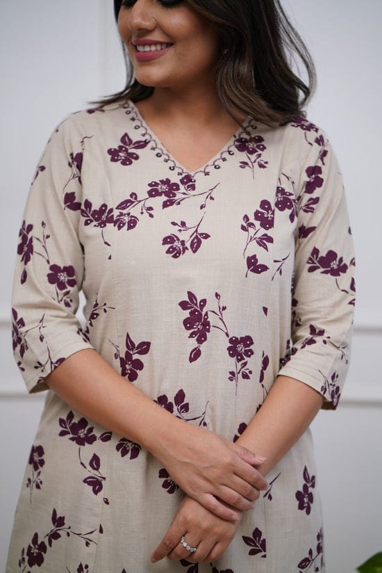 Cotton printed  Kurti + Plazo