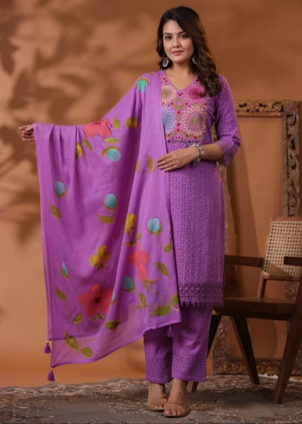 Eembroidery cotton kurta  pant