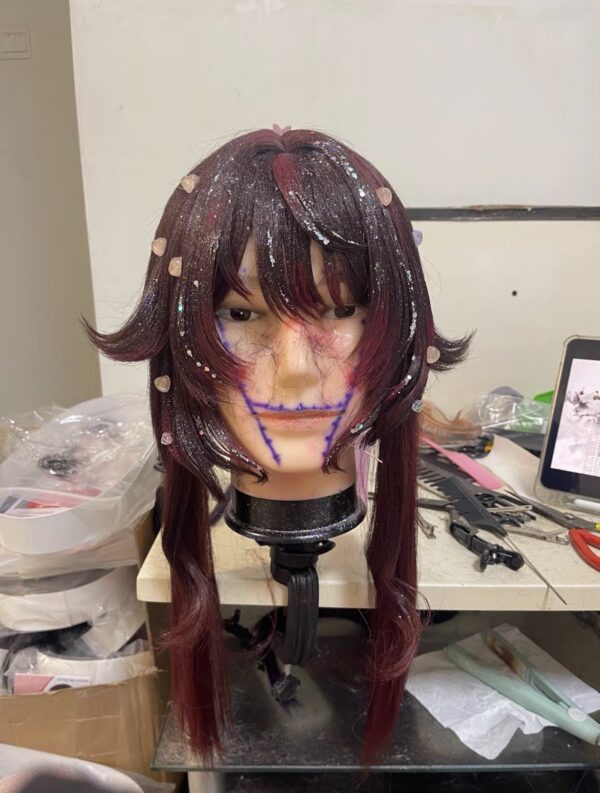 Screenshot Hand-styled Hu Tao Cosplay Wig (Lantern Rite) | Genshin Impact